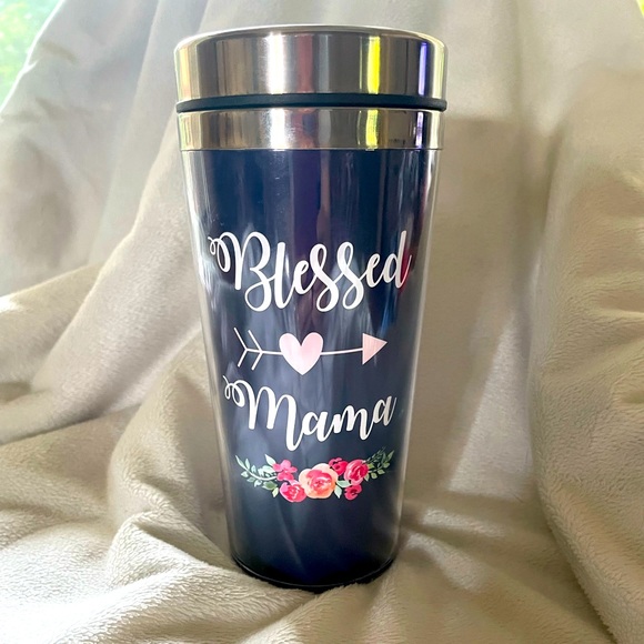 Blessed Mama, Blue, Insulated Cup, 16 oz - Picture 2 of 3
